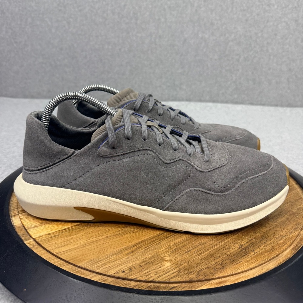 OluKai Koheo Mens Leather Suede Sneakers Charcoal Grey 10525-2626 Size 11